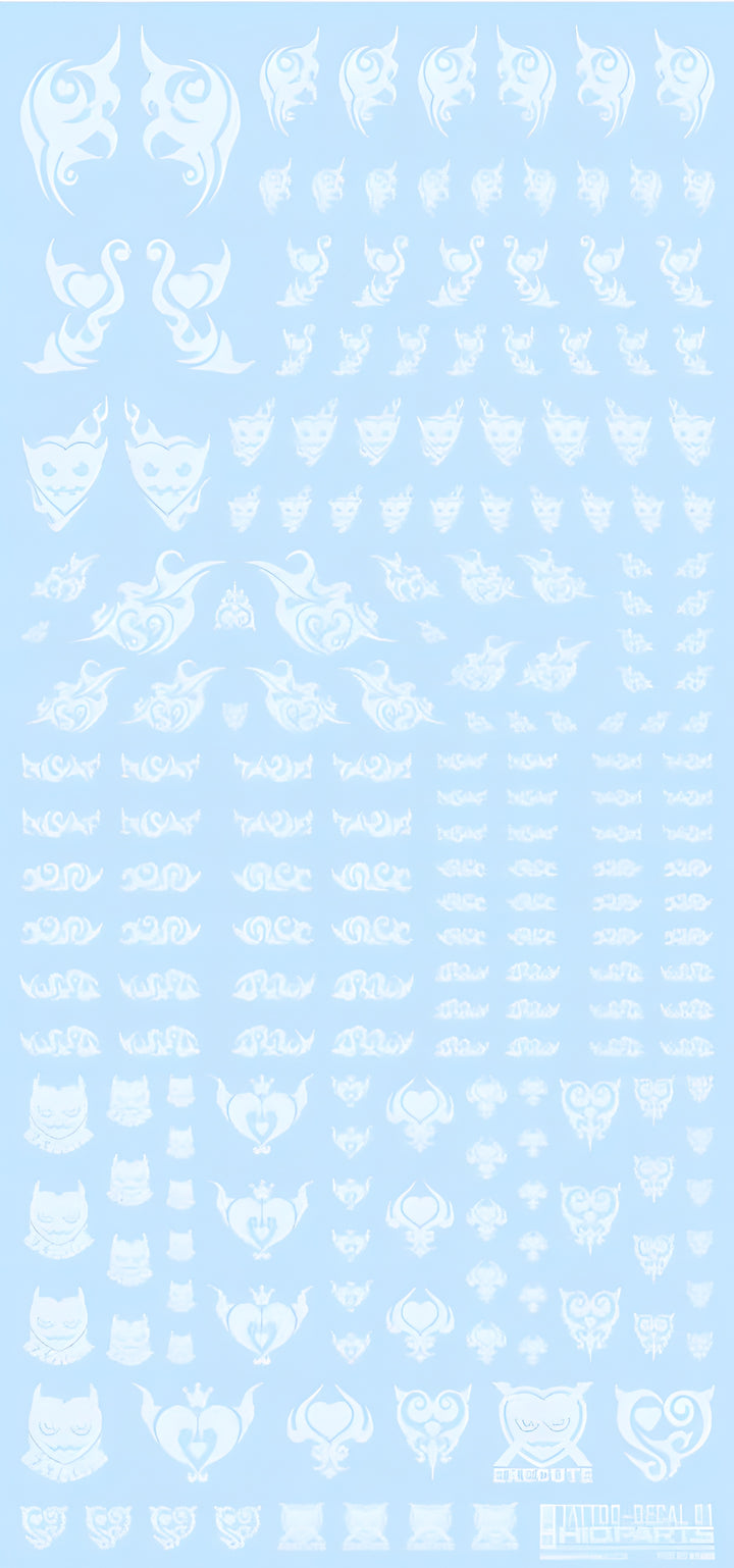 HiQ Parts Tattoo Decal 01 'Heart' Clear White (1pc)