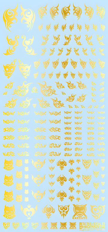 HiQ Parts Tattoo Decal 01 'Heart' Gold (1pc)