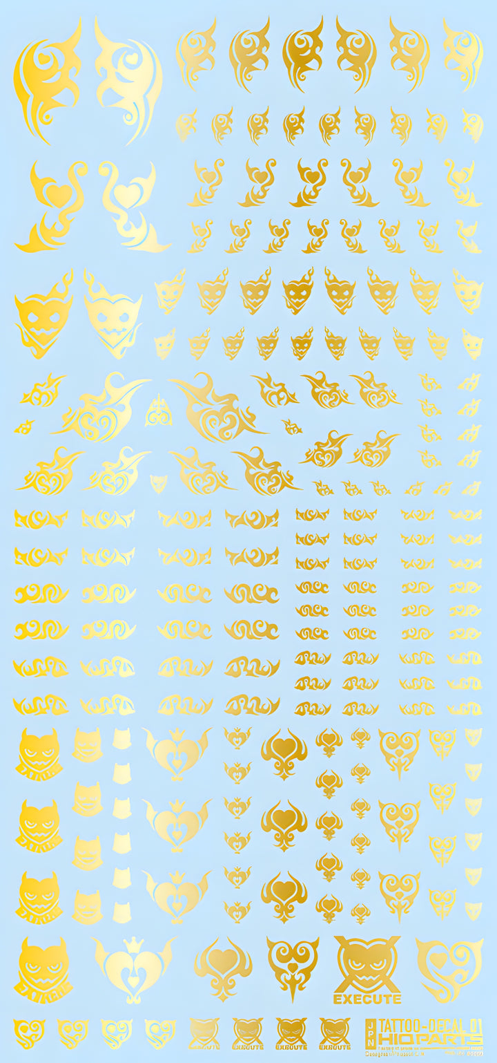 HiQ Parts Tattoo Decal 01 'Heart' Gold (1pc)