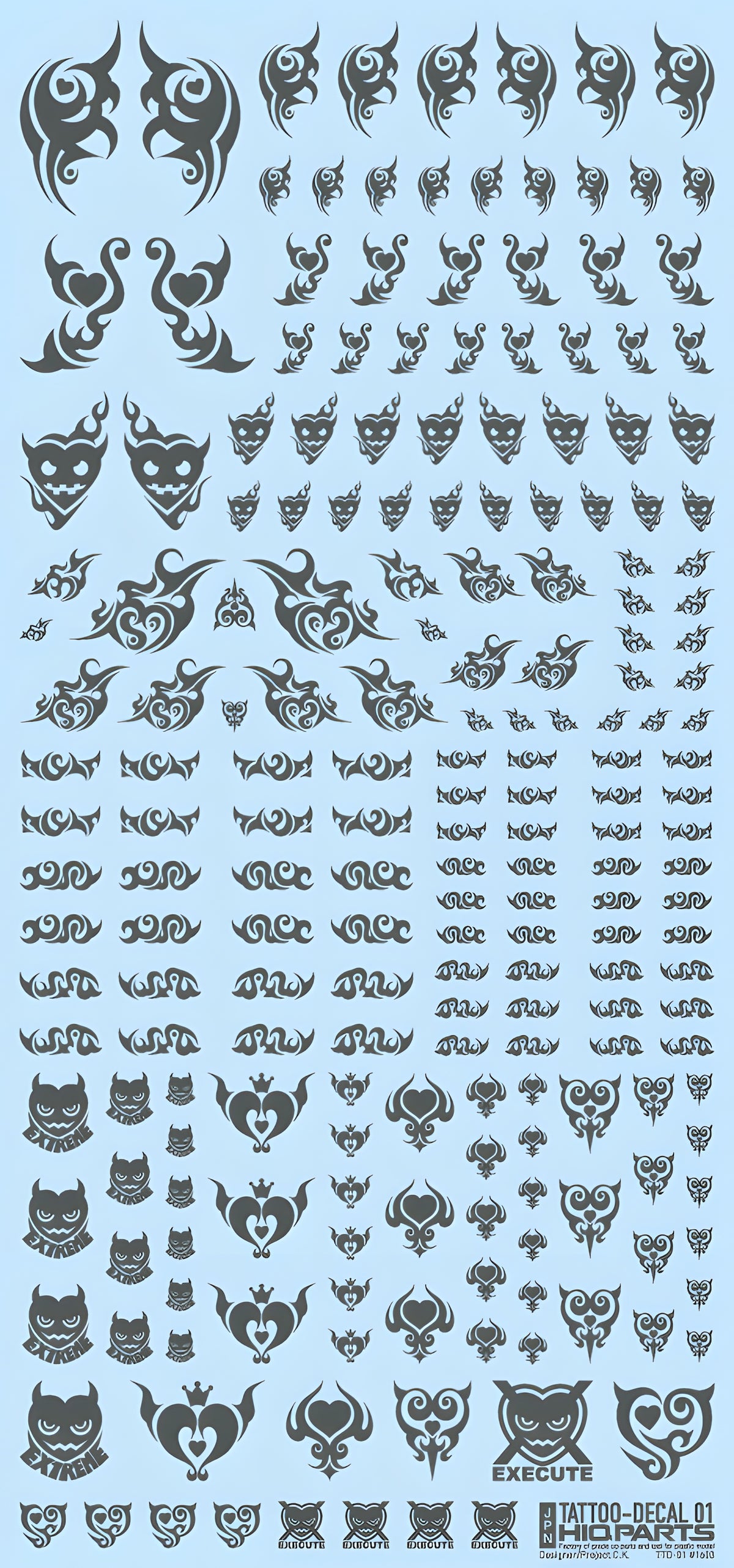 HiQ Parts Tattoo Decal 01 'Heart' Tattoo Gray (1pc)