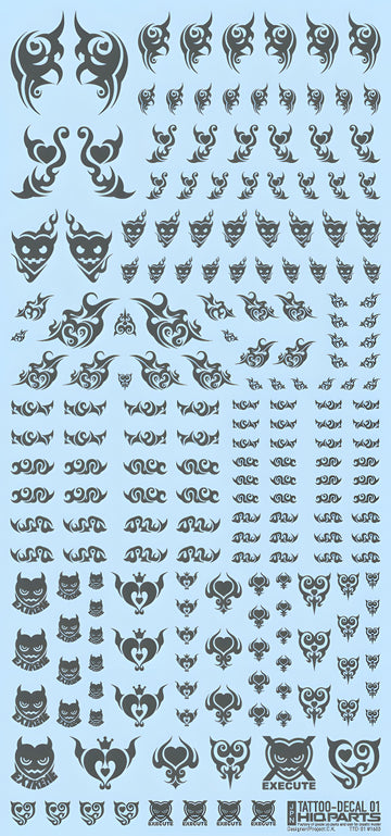 HiQ Parts Tattoo Decal 01 'Heart' Tattoo Gray (1pc)