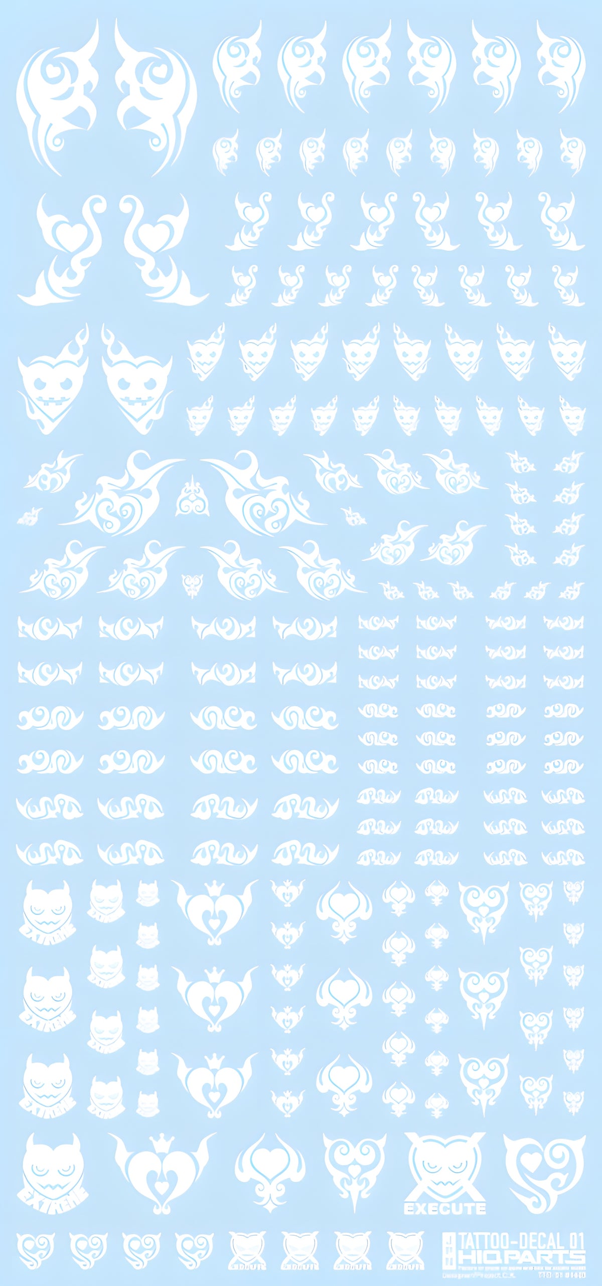 HiQ Parts Tattoo Decal 01 'Heart' White (1pc)