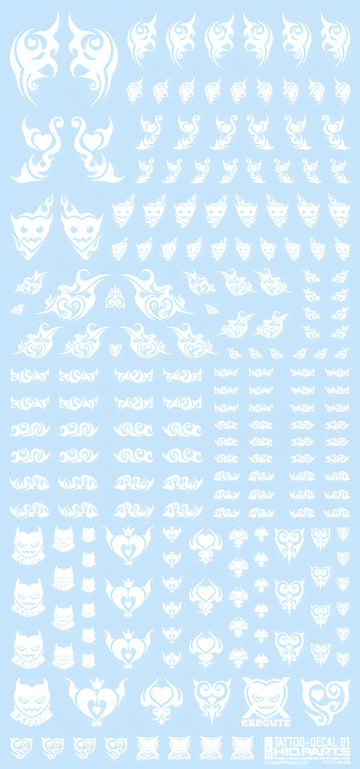 HiQ Parts Tattoo Decal 01 'Heart' White (1pc)
