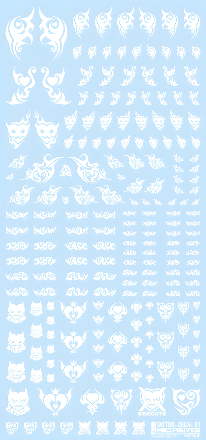 HiQ Parts Tattoo Decal 01 'Heart' White (1pc)