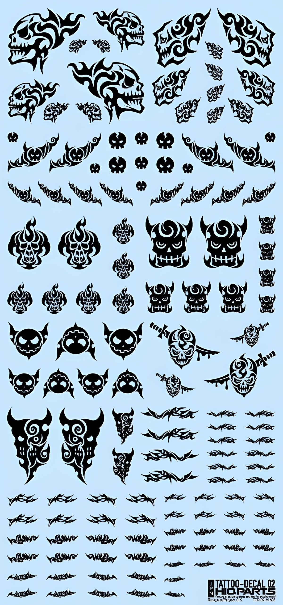 HiQ Parts Tattoo Decal 02 'Skull' Black (1pc)