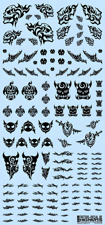 HiQ Parts Tattoo Decal 02 'Skull' Black (1pc)