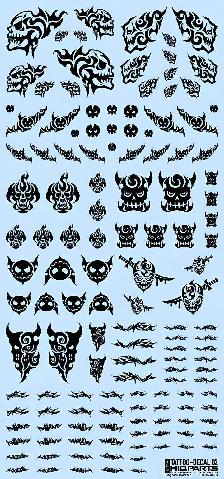 HiQ Parts Tattoo Decal 02 'Skull' Black (1pc)