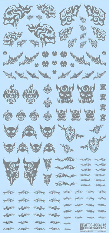 HiQ Parts Tattoo Decal 02 'Skull' Clear Black (1pc)