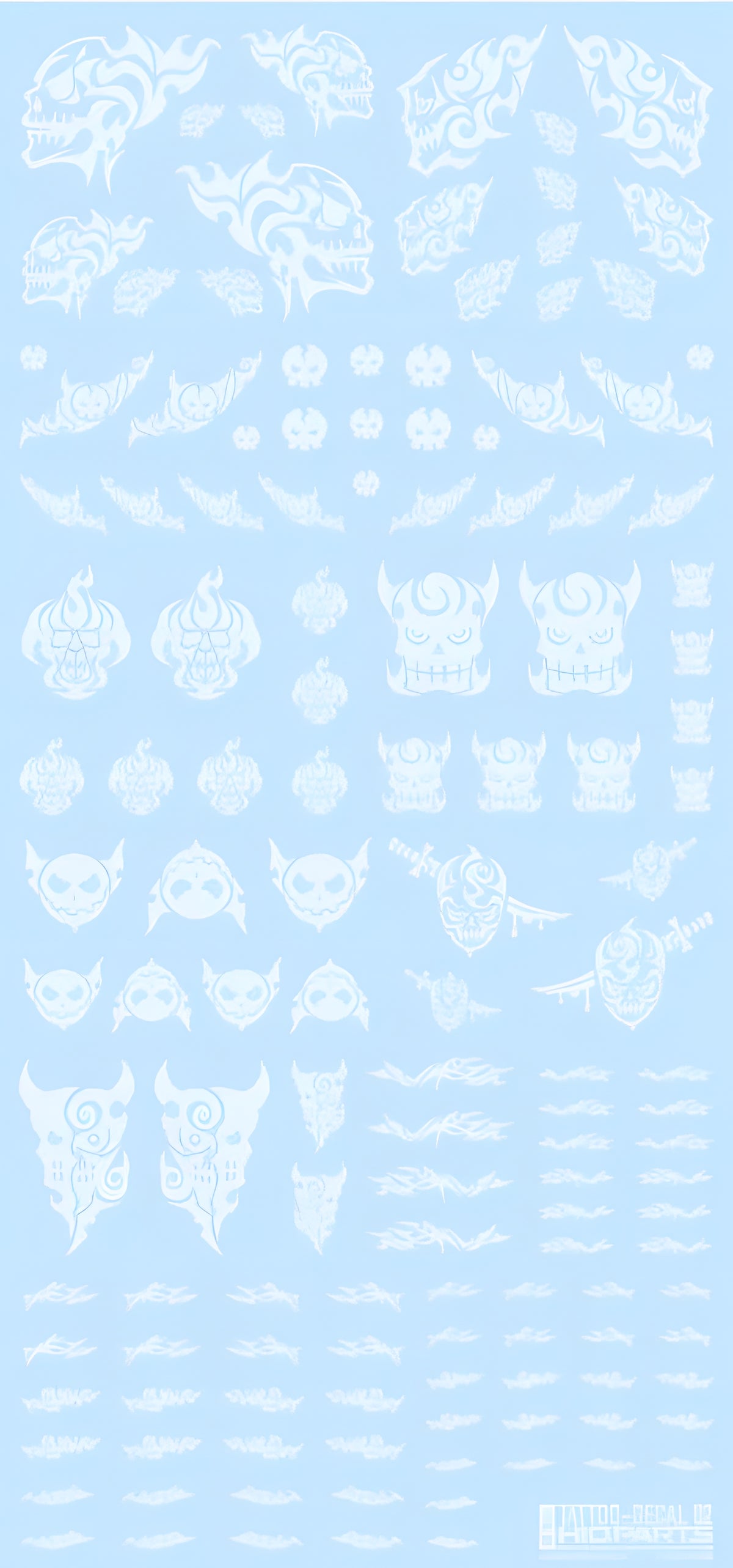 HiQ Parts Tattoo Decal 02 'Skull' Clear White (1pc)