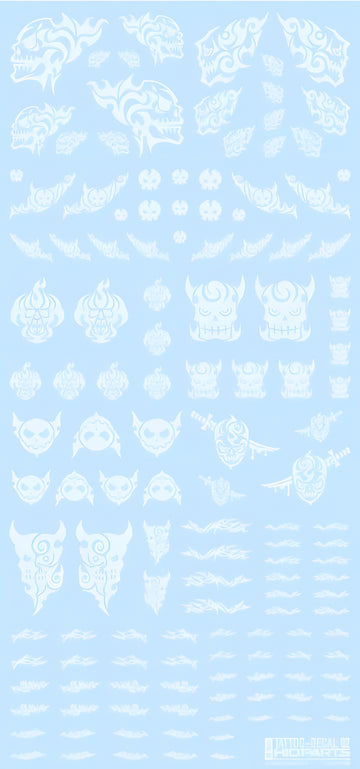HiQ Parts Tattoo Decal 02 'Skull' Clear White (1pc)