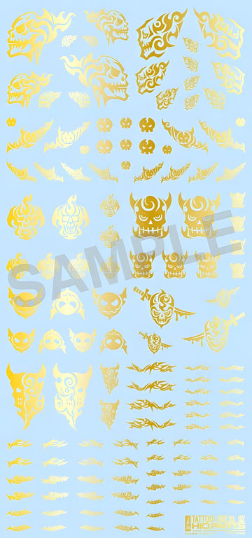 HiQ Parts Tattoo Decal 02 'Skull' Gold (1pc)