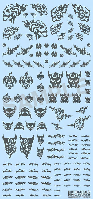 HiQ Parts Tattoo Decal 02 'Skull' Tattoo Gray (1pc)