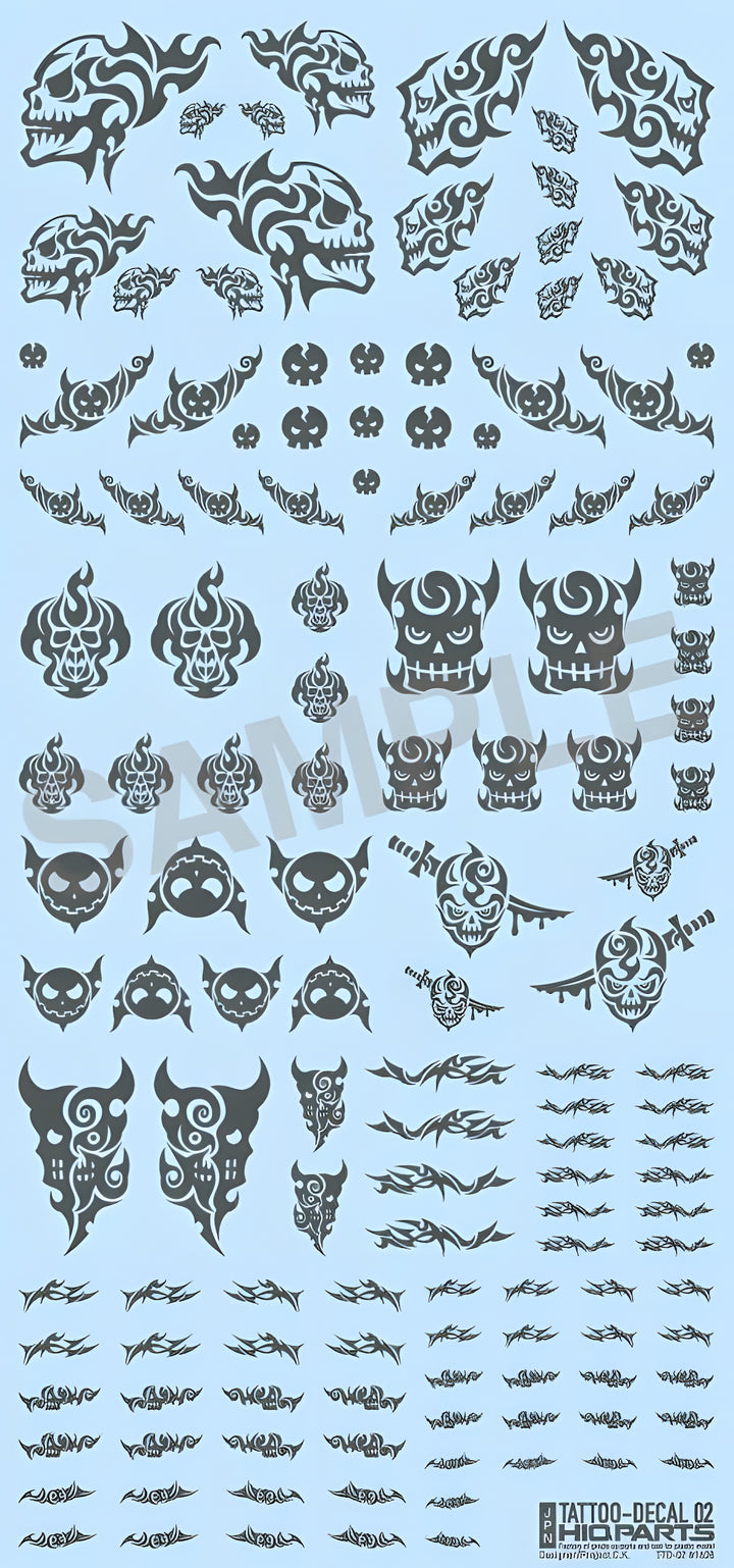 HiQ Parts Tattoo Decal 02 'Skull' Tattoo Gray (1pc)