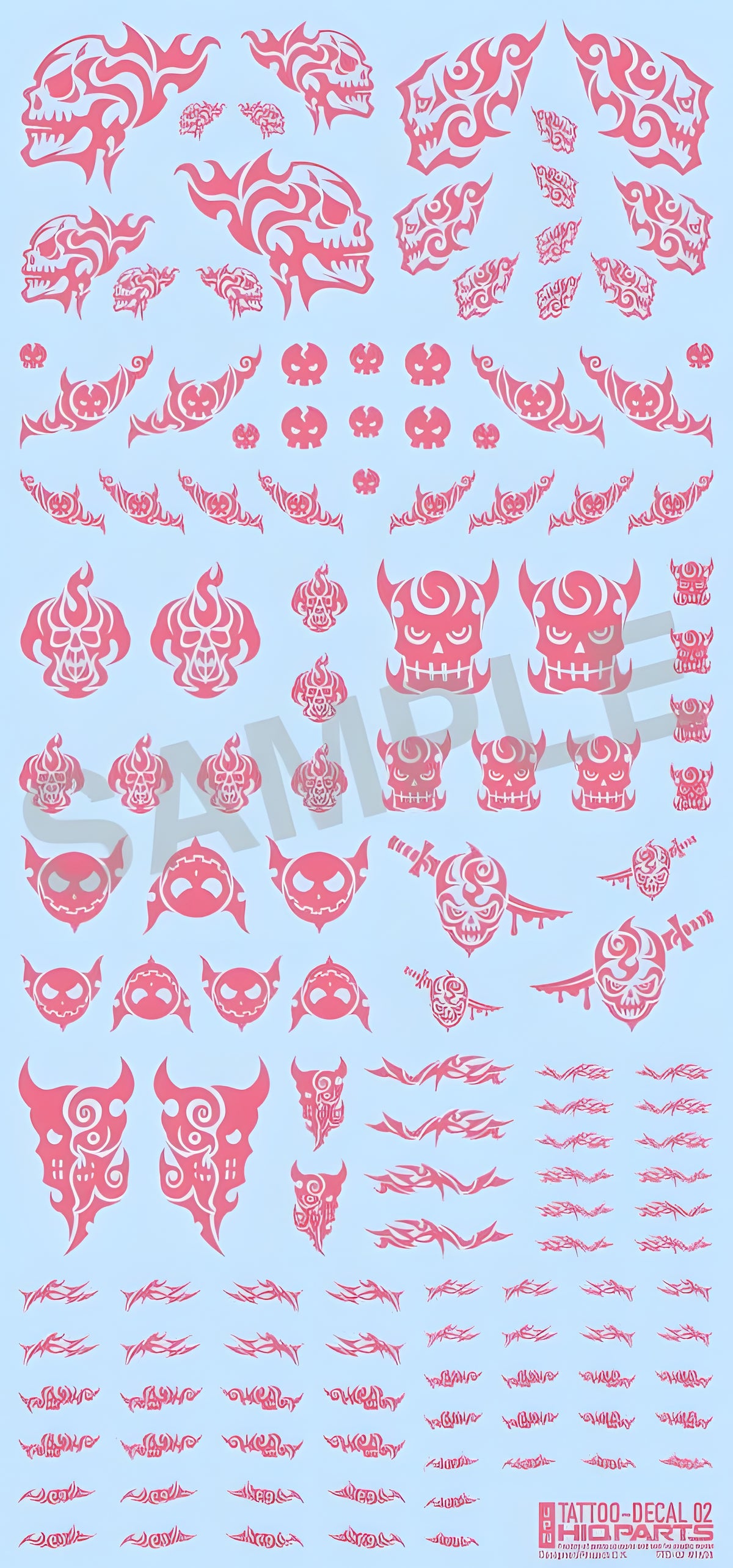 HiQ Parts Tattoo Decal 02 'Skull' Tattoo Pink (1pc)