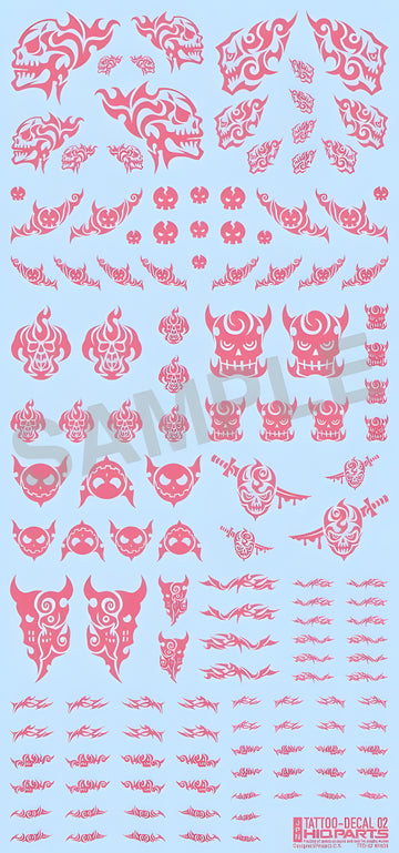 HiQ Parts Tattoo Decal 02 'Skull' Tattoo Pink (1pc)