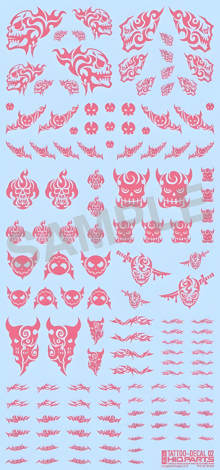 HiQ Parts Tattoo Decal 02 'Skull' Tattoo Pink (1pc)