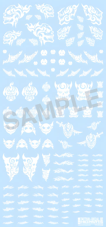 HiQ Parts Tattoo Decal 02 'Skull' White (1pc)