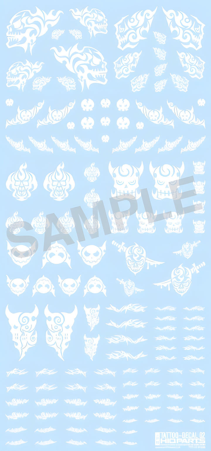 HiQ Parts Tattoo Decal 02 'Skull' White (1pc)