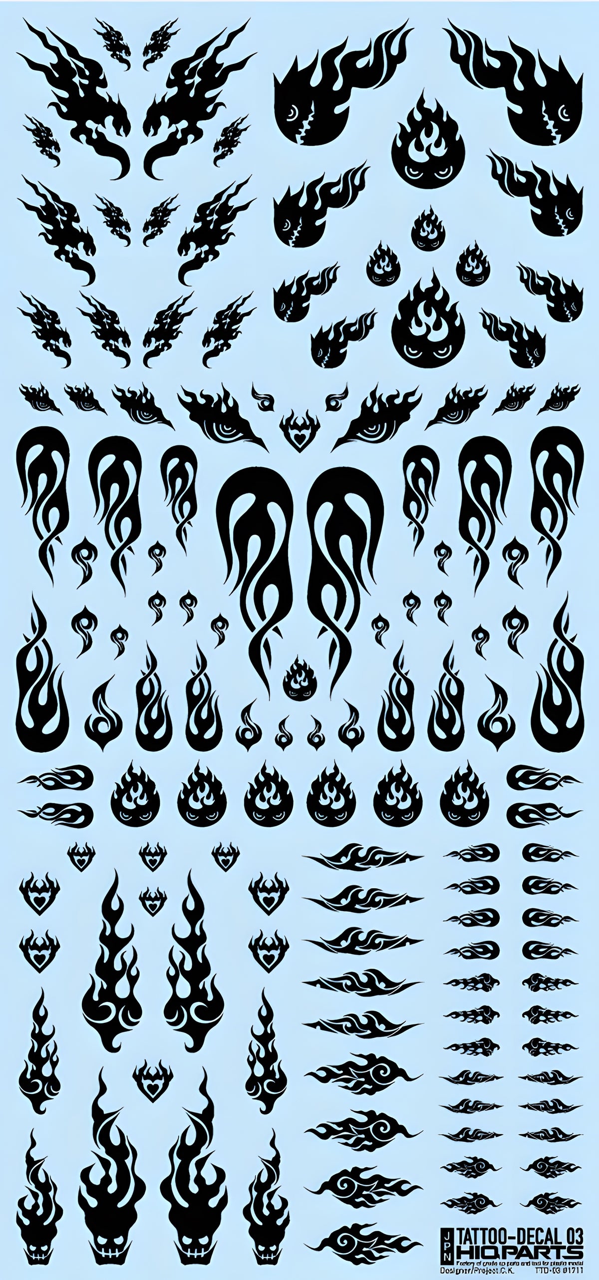 HiQ Parts Tattoo Decal 03 'Fire' Black (1pc)