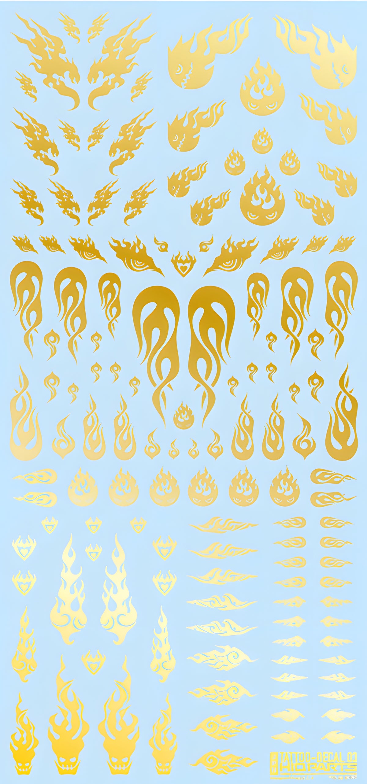HiQ Parts Tattoo Decal 03 'Fire' Gold (1pc)