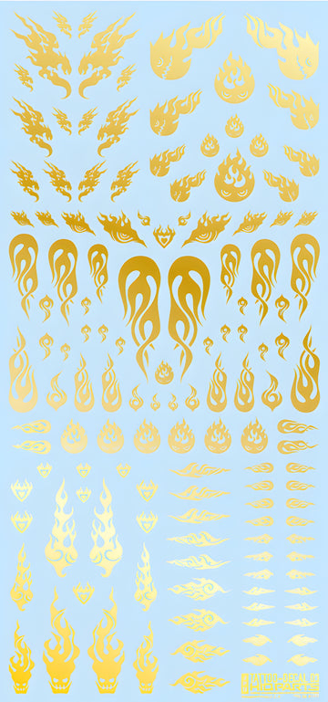 HiQ Parts Tattoo Decal 03 'Fire' Gold (1pc)