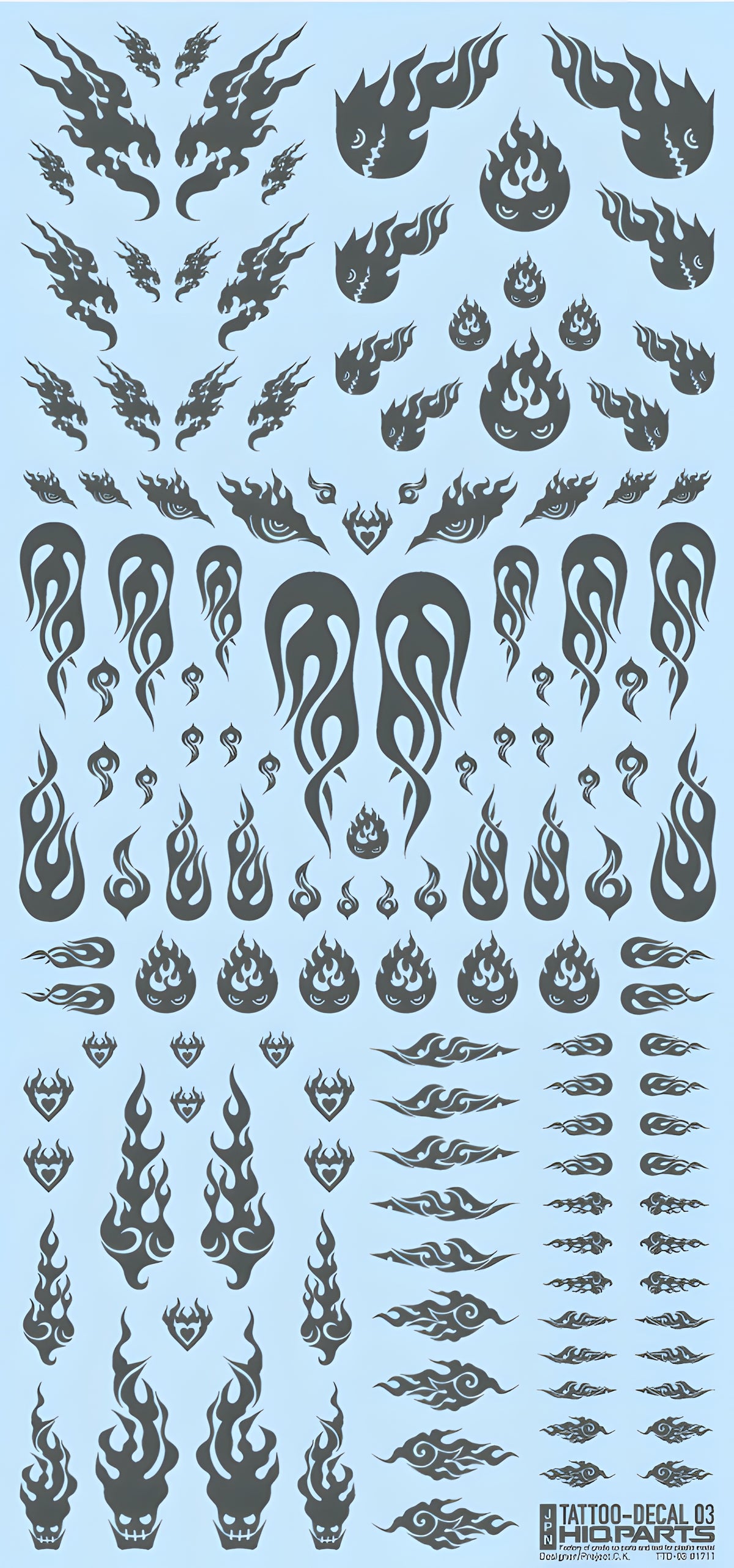 HiQ Parts Tattoo Decal 03 'Fire' Tattoo Gray (1pc)
