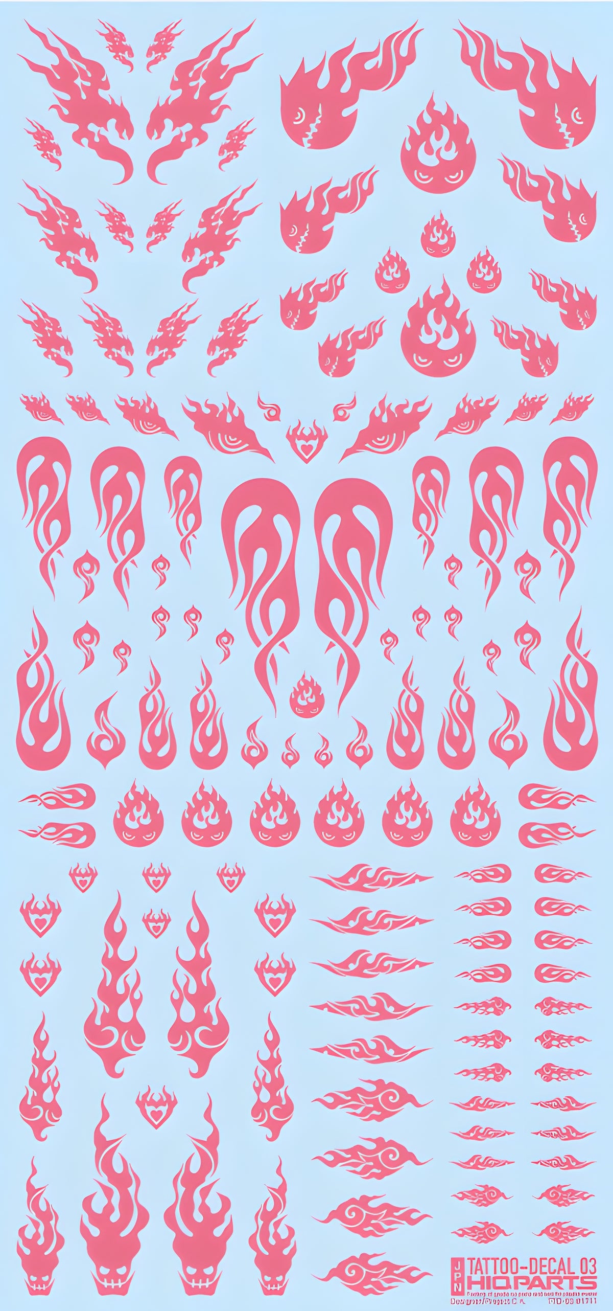 HiQ Parts Tattoo Decal 03 'Fire' Tattoo Pink (1pc)