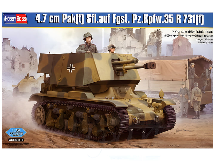 Hobby Boss 1/35 4.7 cm Pak(t) Sfl.auf Fgst. Pz.Kpfw.35 R 731(f)