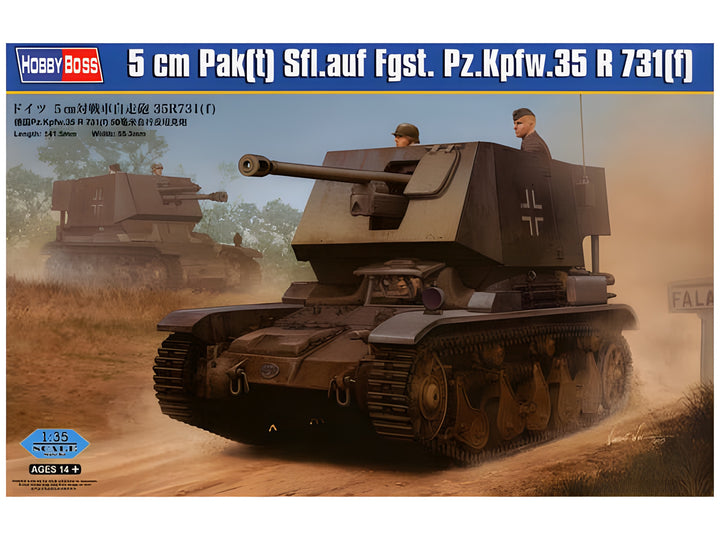 Hobby Boss 1/35 5 cm Pak(t) Sfl.auf Fgst. Pz.Kpfw.35 R 731(f)