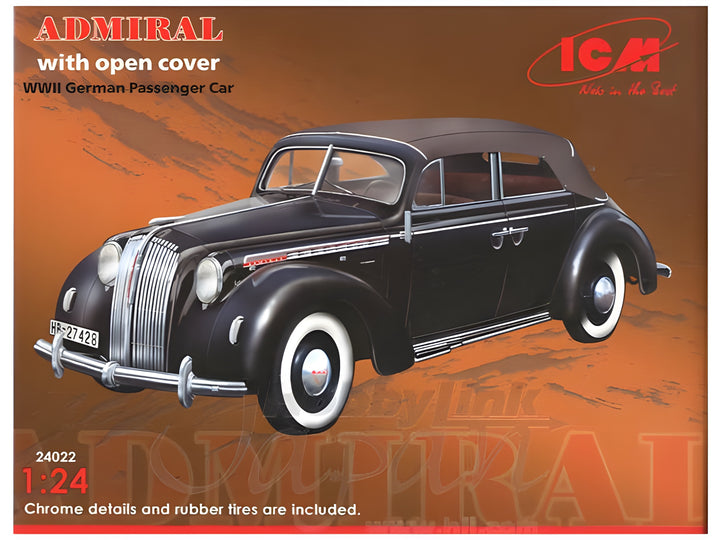 ICM 1/24 Admiral Cabriolet Soft Top, WWII German Passenger Car