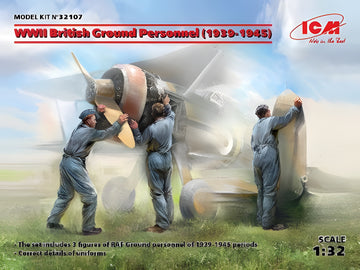 ICM 1/32 WWII British Ground Personnel (1939-1945) (3 figures) (100% new molds)