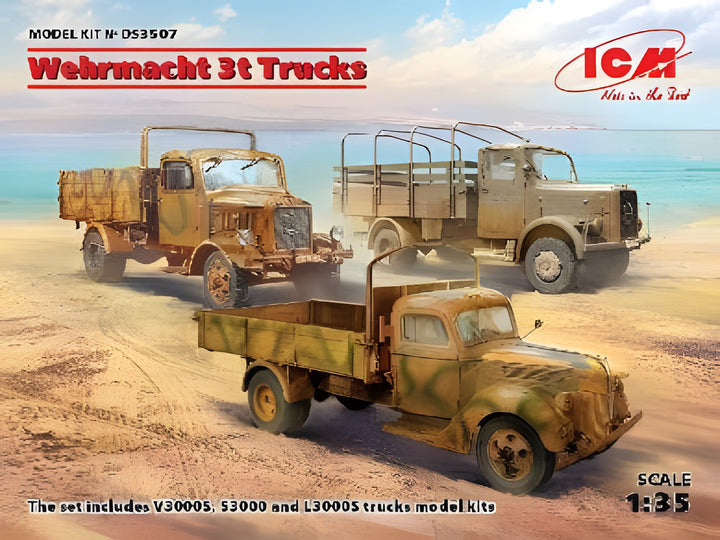 ICM 1/35 Wehrmacht 3t Trucks (V3000S, KHD S3000, L3000S)