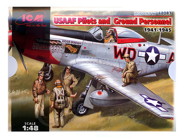 ICM 1/48 USAAF Pilots and Ground Personnel (1941-1945) (5 figures - 3 pilots, 2 mechanics)