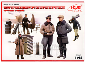 ICM 1/48 WWII German Luftwaffe Pilots and Ground Personnel in Winter Uniform (5 figures)