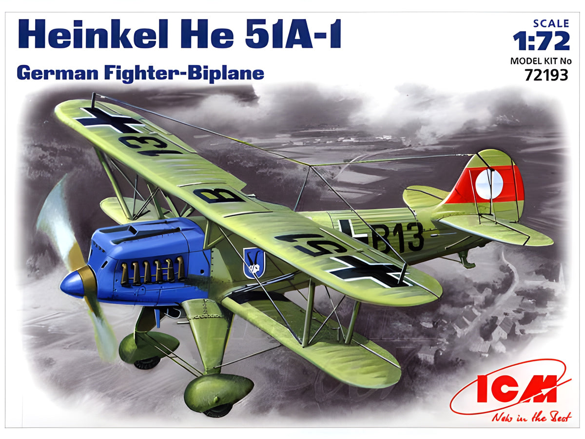 ICM 1/72 Heinkel He 51A-1, German Biplane Fighter