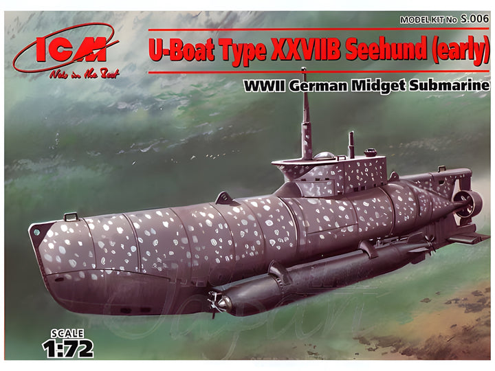 ICM 1/72 U-Boat Type XXVIIB Seehund (early), WWII German Midget Submarine