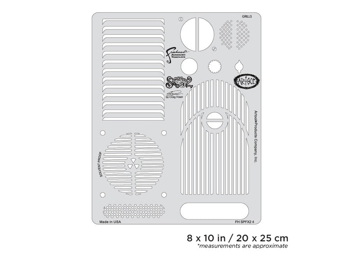 IWATA Steam Punks FX2 Grills Airbrush Template