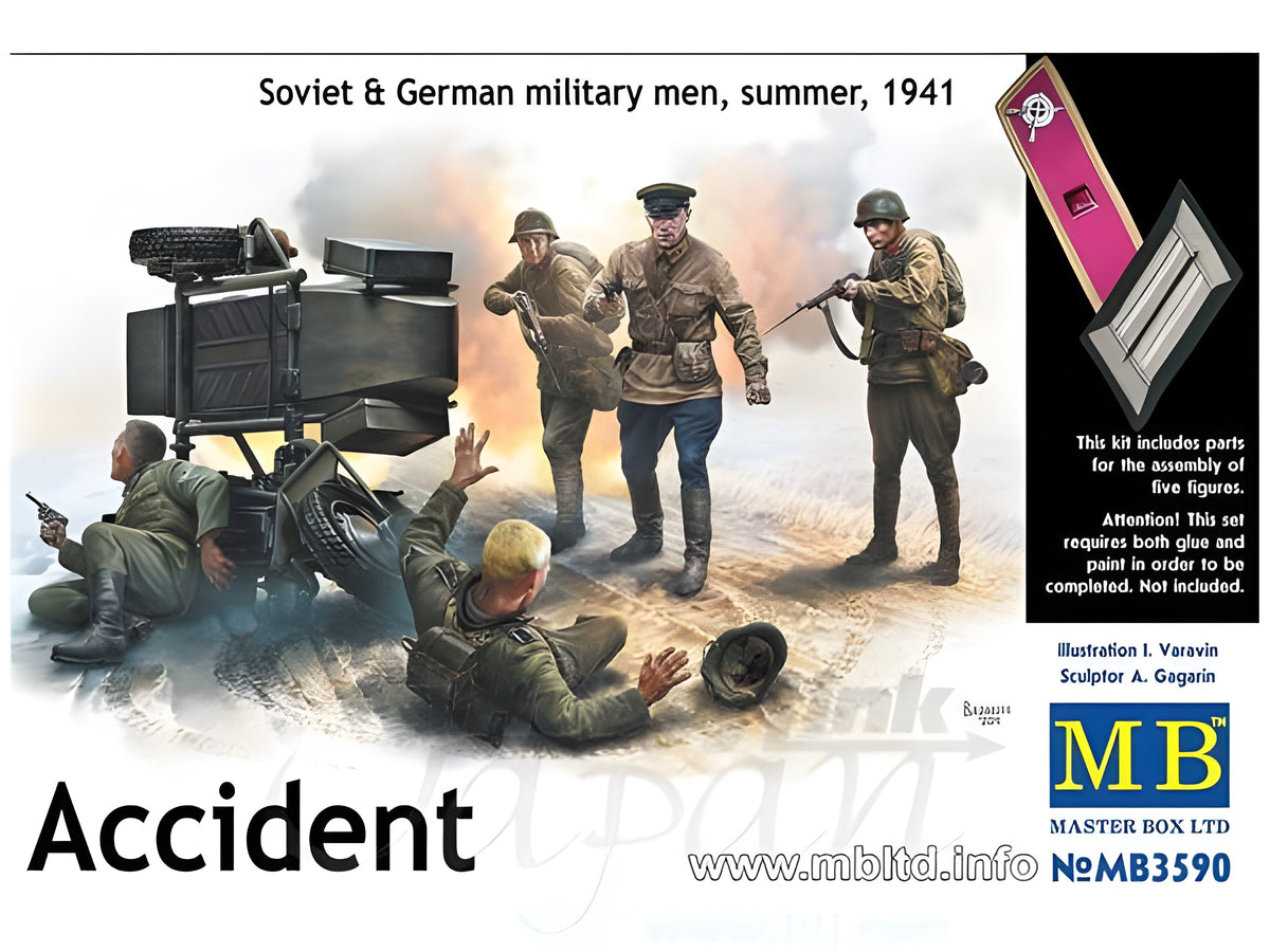 MASTER BOX 1/35 Accident. Soviet & German military men, summer 1941