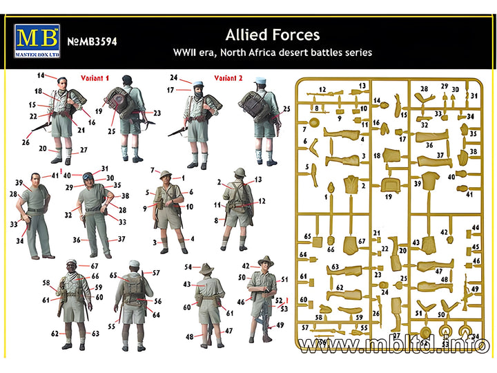 MASTER BOX 1/35 Allied Forces, WW II era, North Africa, desert battles series