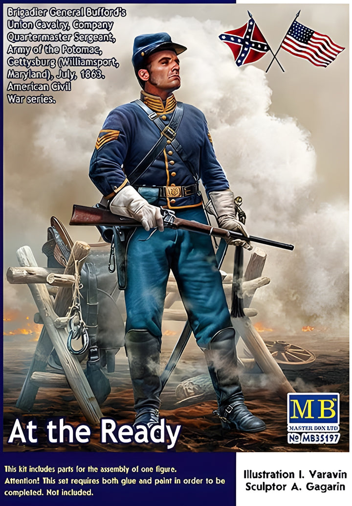MASTER BOX 1/35 At the Ready. Brigadier General Bufford's Union Cavalry, Company Quartermaster Sergeant, Army of the Potomac, Gettysburg (Williamsport, Maryland), July, 1863. American Civil War series