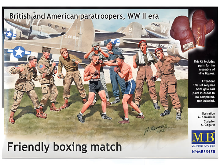 MASTER BOX 1/35 Friendly boxing match. British and American paratroopers, WW II era