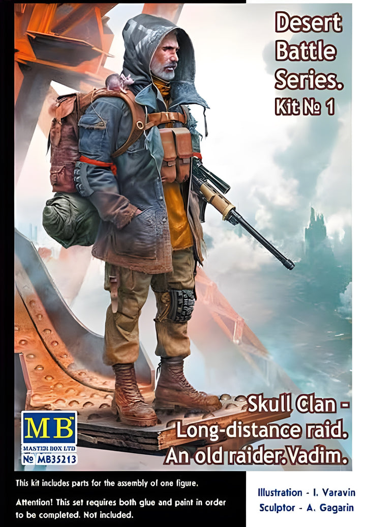 MASTER BOX 1/35 Post-apocalyptic fiction. Desert Battle Series. Skull Clan Long-distance raid. Kit No.1. An old raider. Vadim