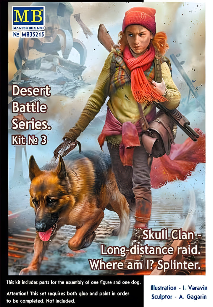 MASTER BOX 1/35 Post-apocalyptic fiction. Desert Battle Series. Skull Clan Long-distance raid. Kit No.3. Where am I Splinter
