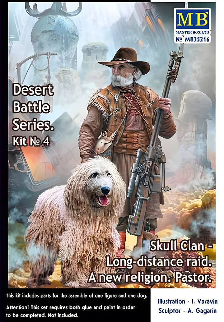 MASTER BOX 1/35 Post-apocalyptic fiction. Desert Battle Series. Skull Clan Long-distance raid. Kit No.4. A new religion. Pastor