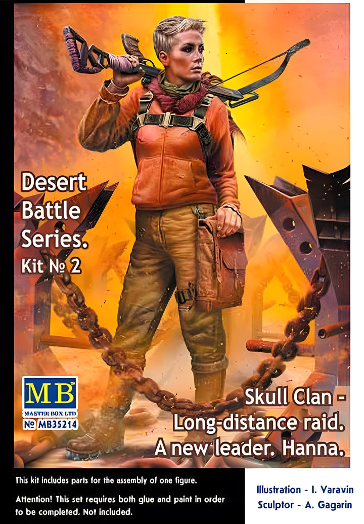 MASTER BOX 1/35 Post-apocalyptic fiction. Desert Battle Series. Skull Clan Long-distance raid. Kit No2. A new leader. Hanna