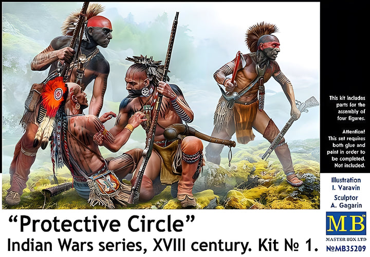 MASTER BOX 1/35 Protective Circle. Indian Wars series, XVIII century. Kit No. 1