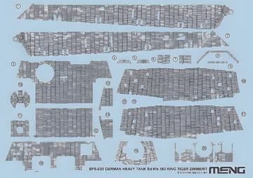 Meng 1/35 GERMAN HEAVY TANK Sd.Kfz.182 KING TIGER ZIMMERIT DECAL