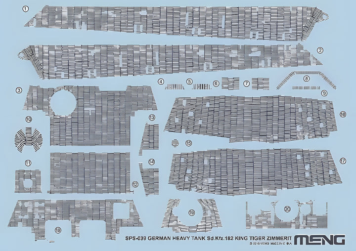 Meng 1/35 GERMAN HEAVY TANK Sd.Kfz.182 KING TIGER ZIMMERIT DECAL