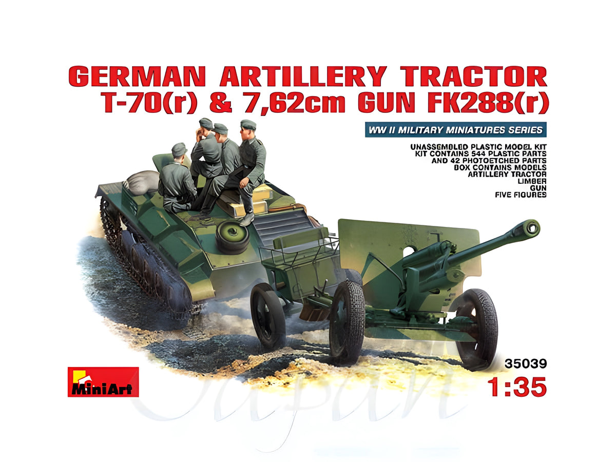 MiniArt 1/35 German Artillery Tractor T-70 (r) & Gun w/Crew