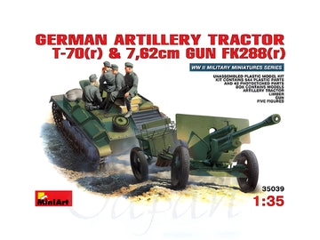 MiniArt 1/35 German Artillery Tractor T-70 (r) & Gun w/Crew
